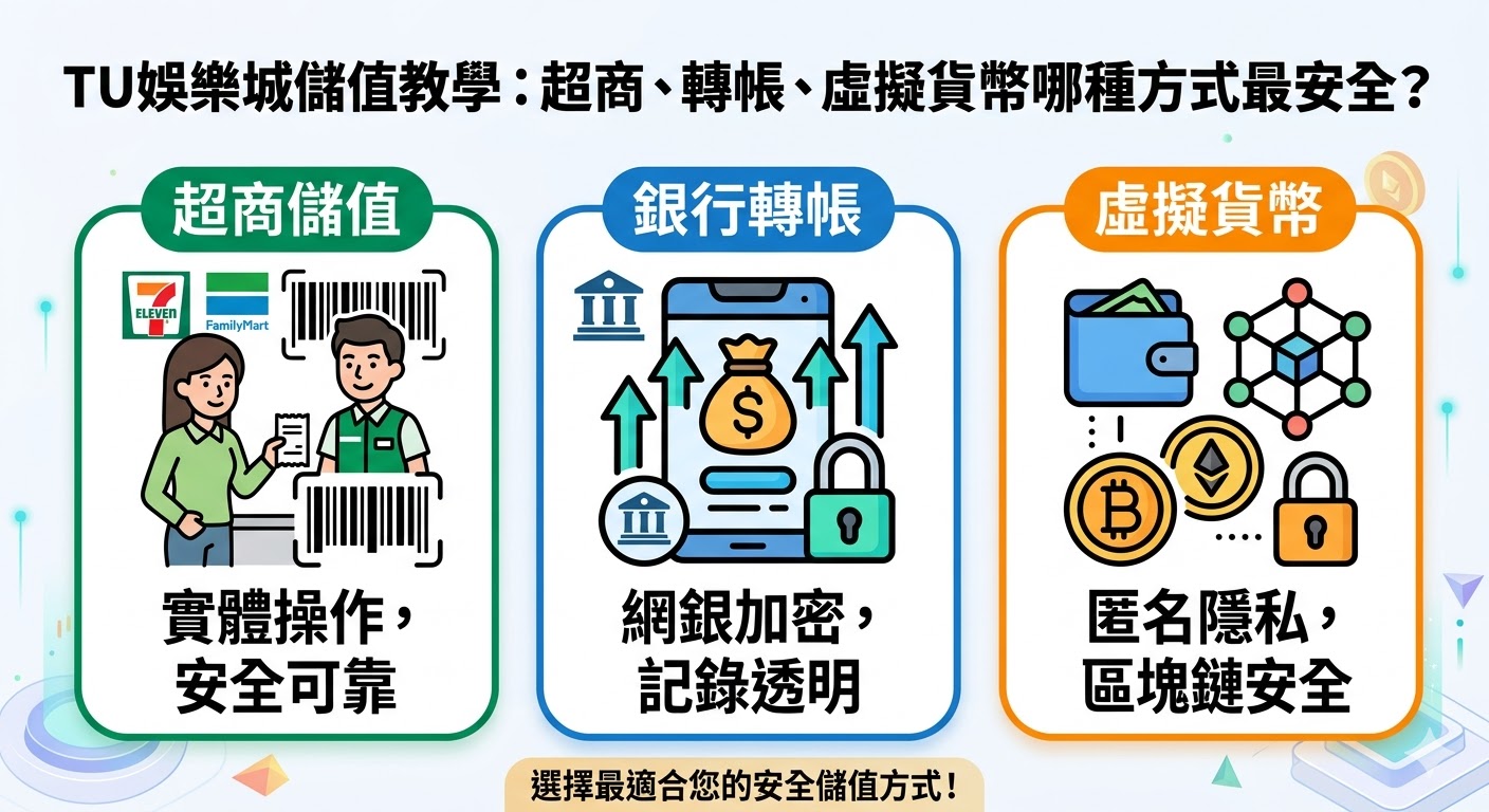 TU娛樂城儲值教學：超商、轉帳、虛擬貨幣哪種方式最安全？